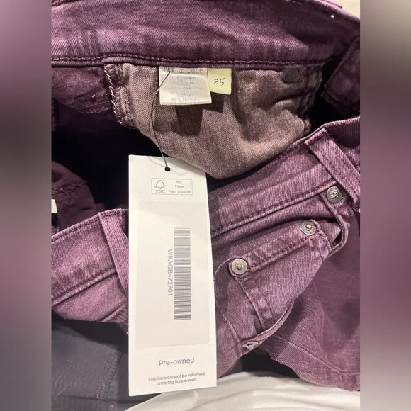 Rag and Bone Skinny Jeans size 25 maroon/purple color GUC - Picture 6 of 10